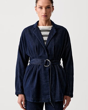 rag & bone sacou cu un singur rând de nasturi pentru femei, din denim Mandi