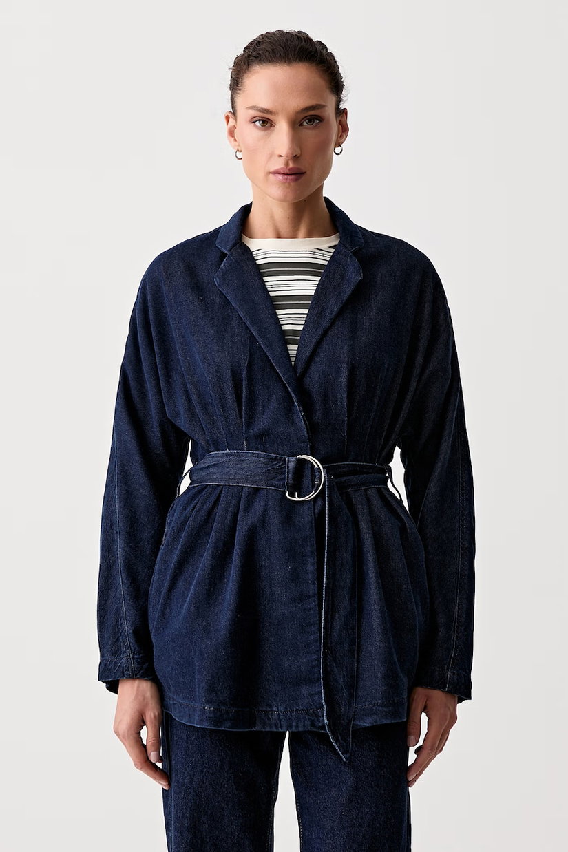 rag & bone sacou cu un singur rând de nasturi pentru femei, din denim Mandi