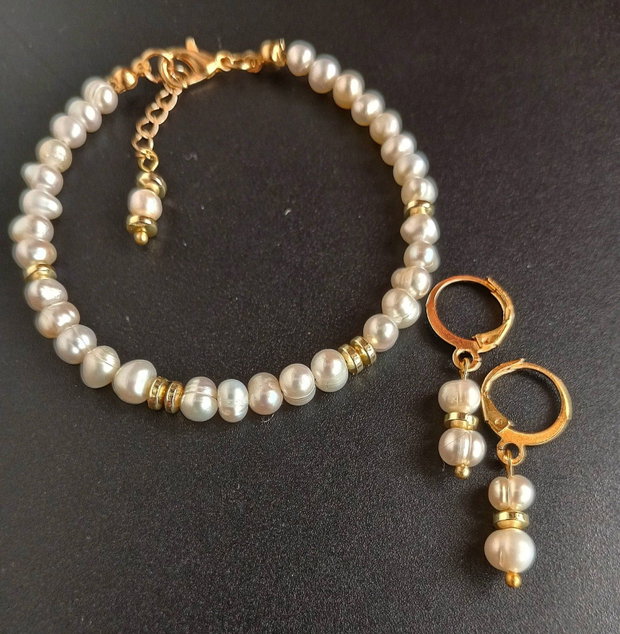 set perle naturale de cultura albe