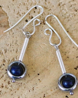 Cercei cu hematit si lapis lazuli