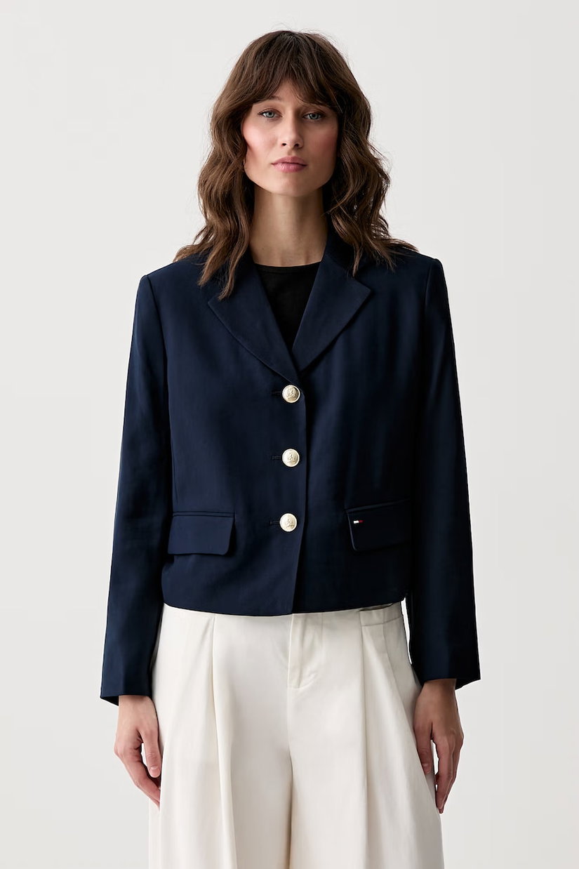 Tommy Jeans sacou cu un singur rând de nasturi pentru femei cu vâscoză