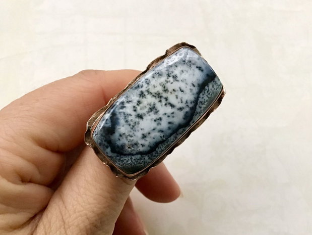 Inel cupru & opal dendritic
