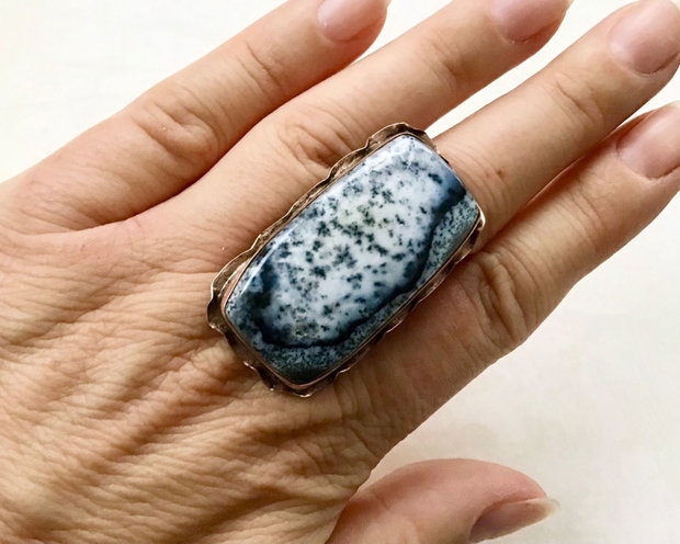 Inel cupru & opal dendritic