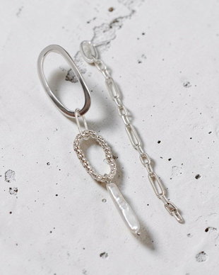 Cercei asimetrici din argint si perle, cercei argint, cercei statement, cercei handmade