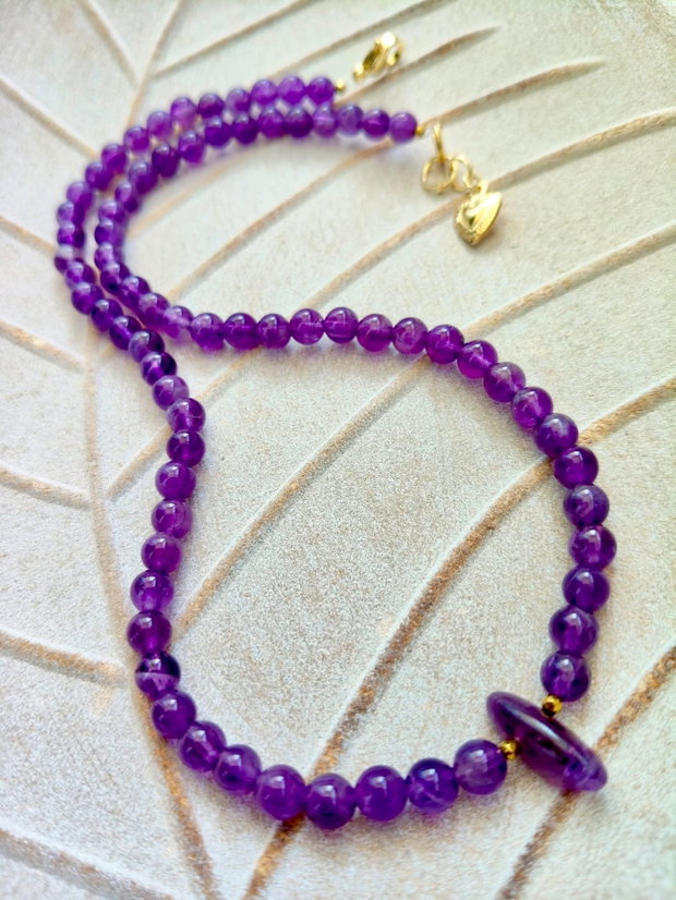 Set colier choker și cercei ametist