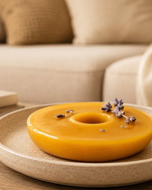 Set 2 odorizante naturale din ceară de albine cu ulei esențial  lavandă & lămâie handmade