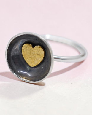 Protected love Inel argint 925, placat selectiv cu aur 14K