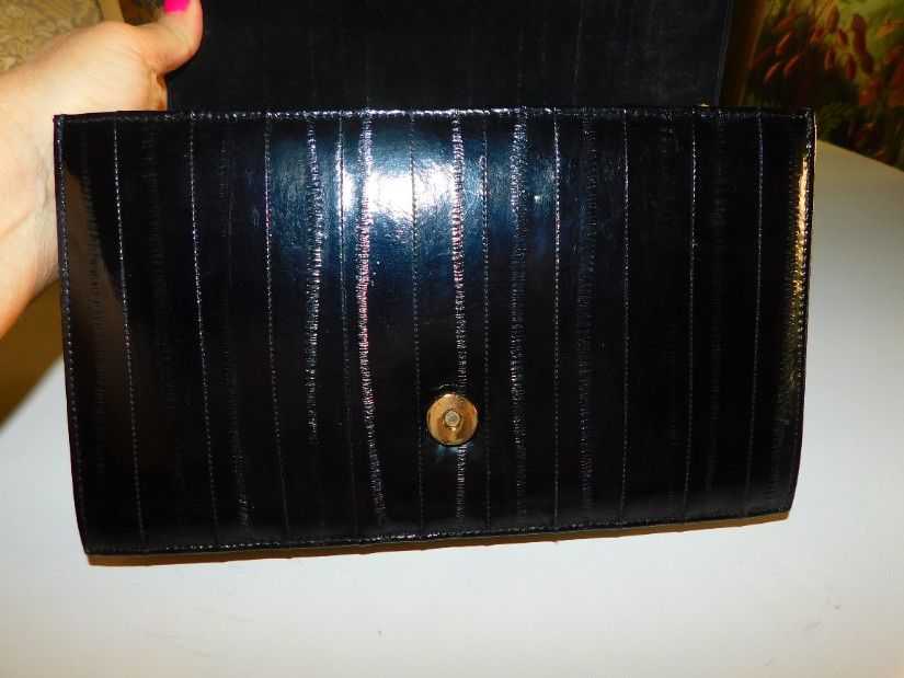 Poseta vintage piele sarpe lacuita, deosebita