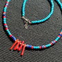 Rezervat Colier argint coral lapis lazuli turcoaz reconstruit minimalist boho chic multicolor trendy