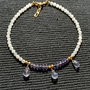 Bratara vermeil iolit piatra lunii picaturi argint placat cu aur minimalista boho chic trendy