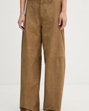 Gestuz pantaloni wide leg pentru femei din piele