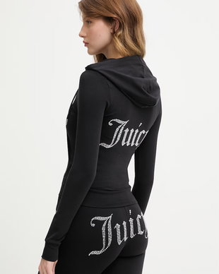 Juicy Couture hanorac cu fermoar pentru femei cu bumbac OOLA HOODIE