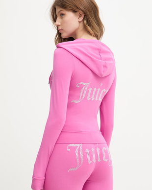 Juicy Couture hanorac cu fermoar pentru femei cu bumbac OOLA HOODIE