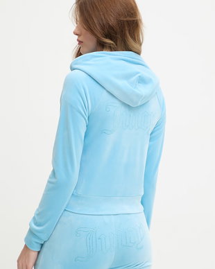 Juicy Couture hanorac cu glugă pentru femei din velur MADISON COL OUT