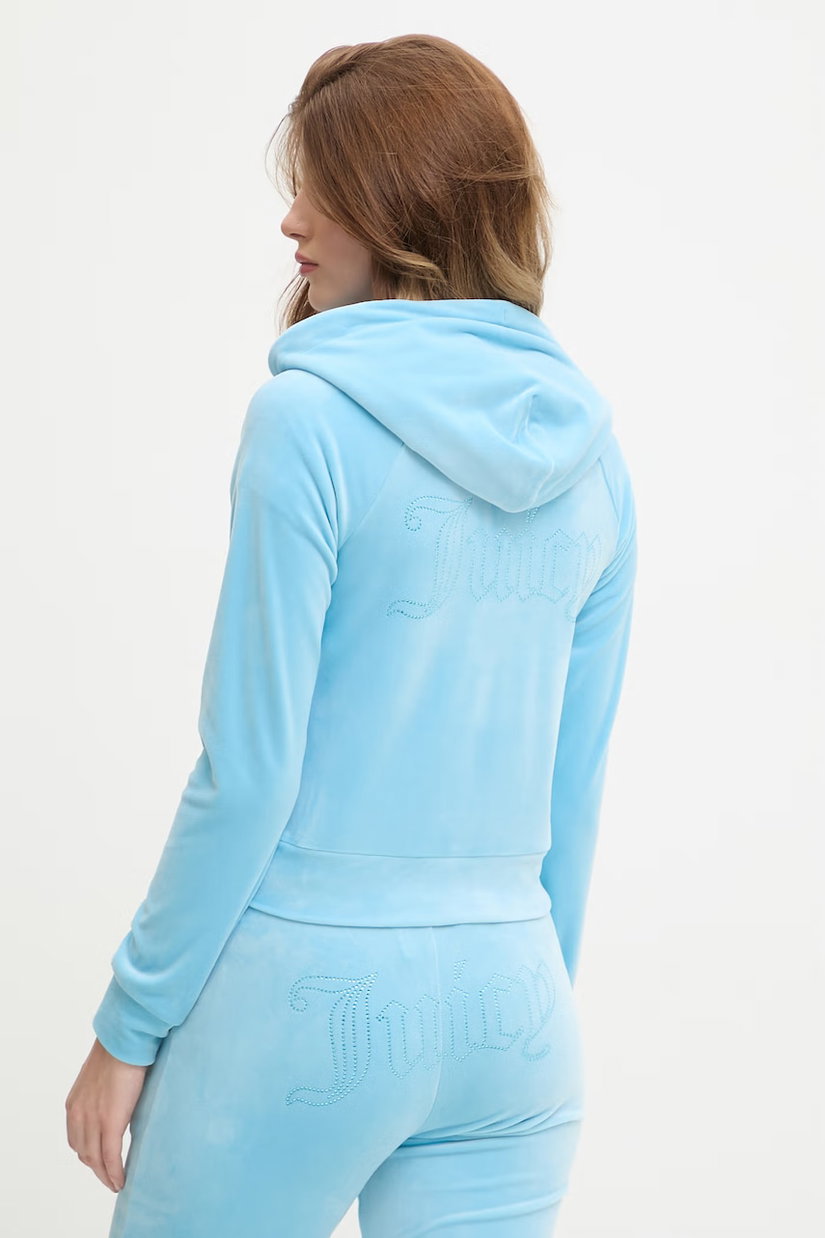 Juicy Couture hanorac cu glugă pentru femei din velur MADISON COL OUT