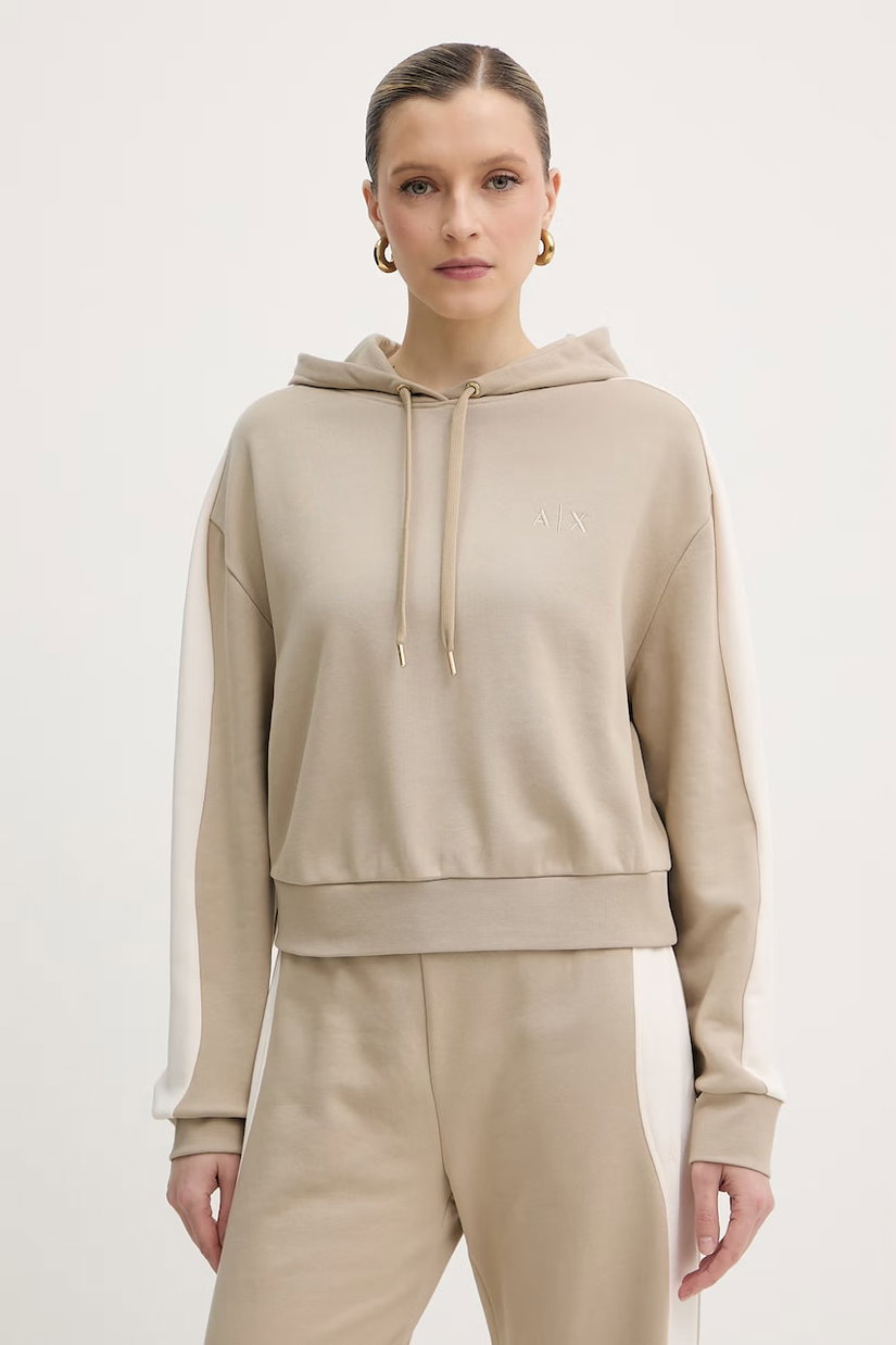 Armani Exchange hanorac cu glugă pentru femei din bumbac