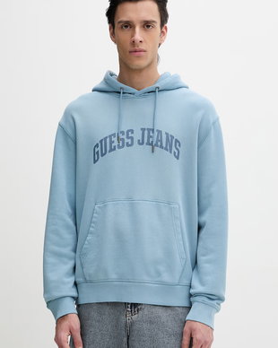 Guess Jeans hanorac cu glugă pentru bărbați din bumbac