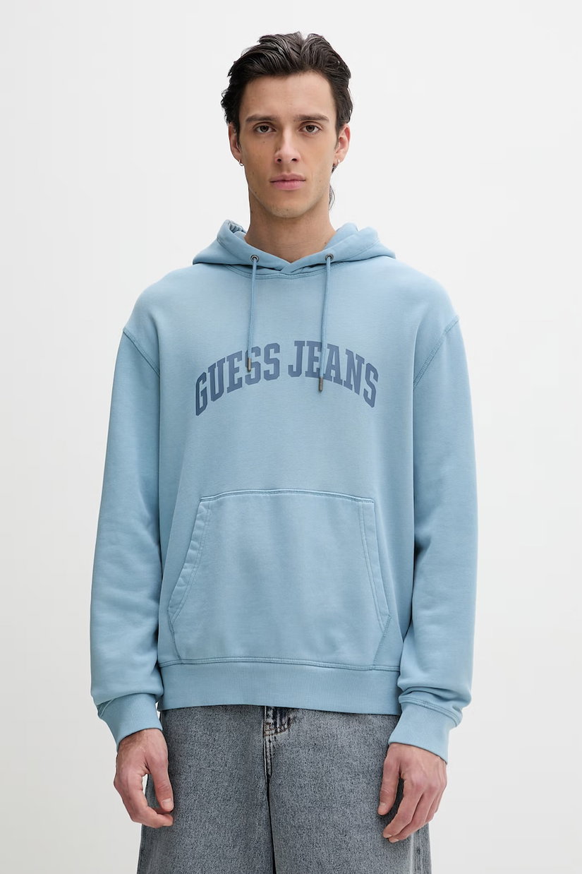 Guess Jeans hanorac cu glugă pentru bărbați din bumbac