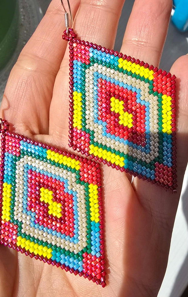 Cercei handmade Baloane Colorate Miyuki Delica