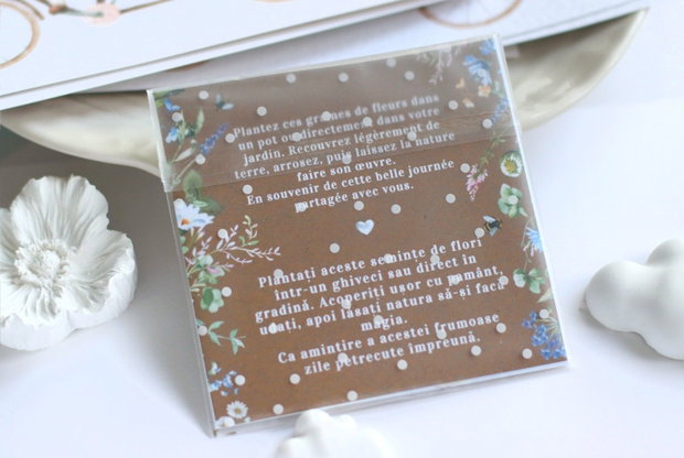 Confetti plantabil - inimioare hartie manuala plantabila cu seminte si petale de flori