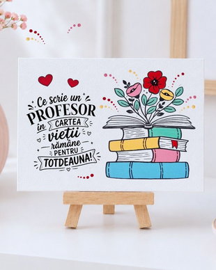 Cadou cadru didactic, educatoare, placuta pictata manual cu mesaj