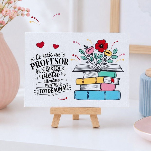 Cadou cadru didactic, educatoare, placuta pictata manual cu mesaj