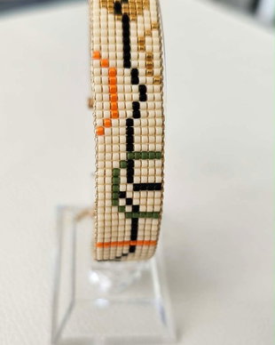 Brățară țesută manual din mărgele Miyuki Delica  model abstract minimalist