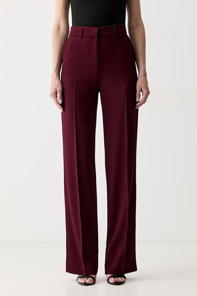 Marciano by Guess pantaloni regular pentru femei cu amestec de lână ABBY