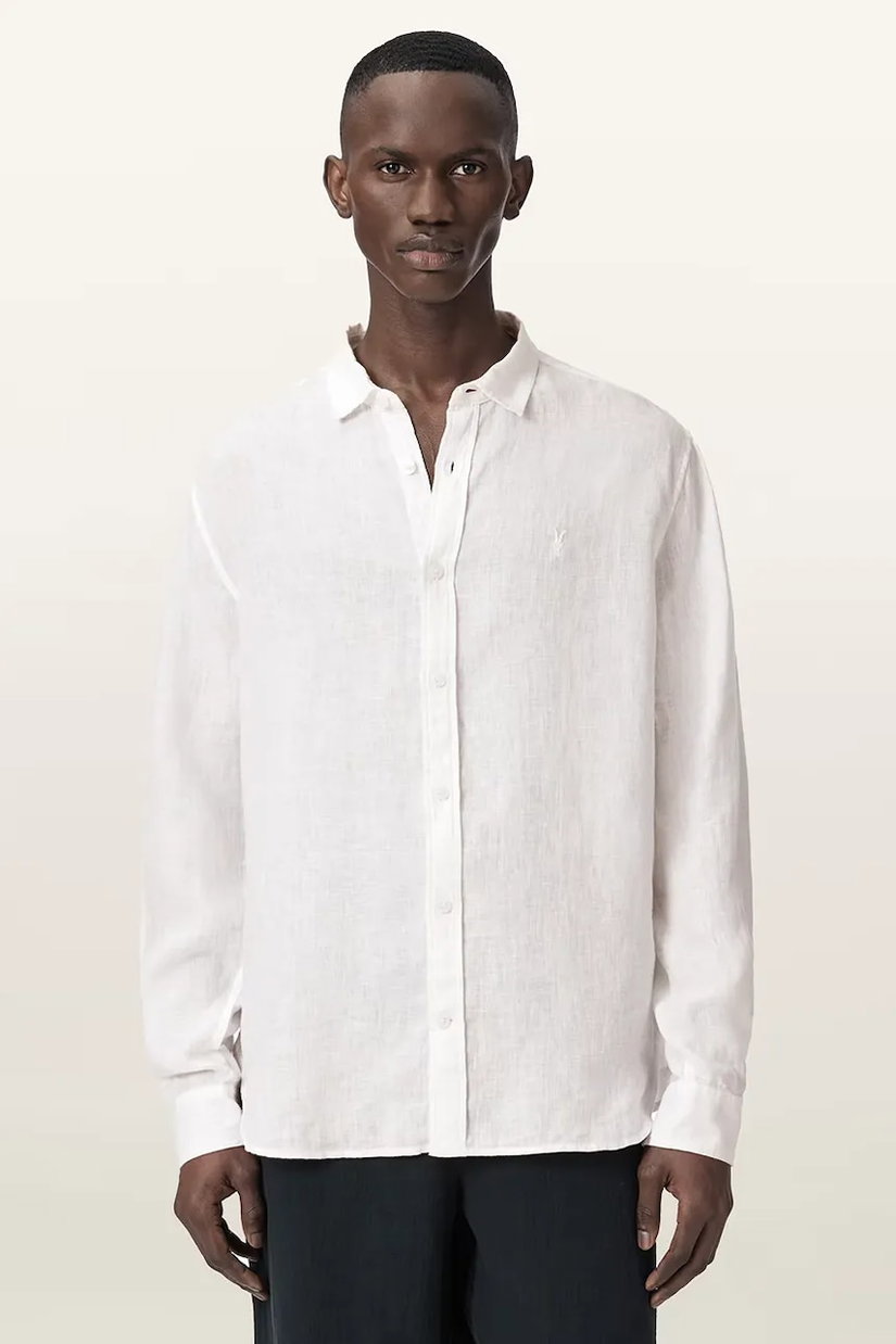 AllSaints cămașă pentru bărbați, din in LOOM