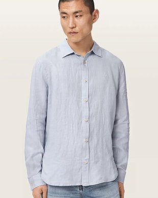AllSaints cămașă pentru bărbați, din in LOOM