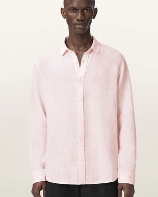 AllSaints cămașă pentru bărbați, din in LOOM