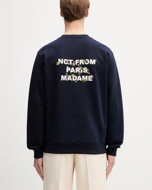 Drôle de Monsieur hanorac pentru bărbați din bumbac Vine Embroidered Slogan