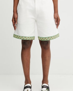 Drôle de Monsieur pantaloni scurți pentru bărbați, din bumbac Short Piqué Brodé