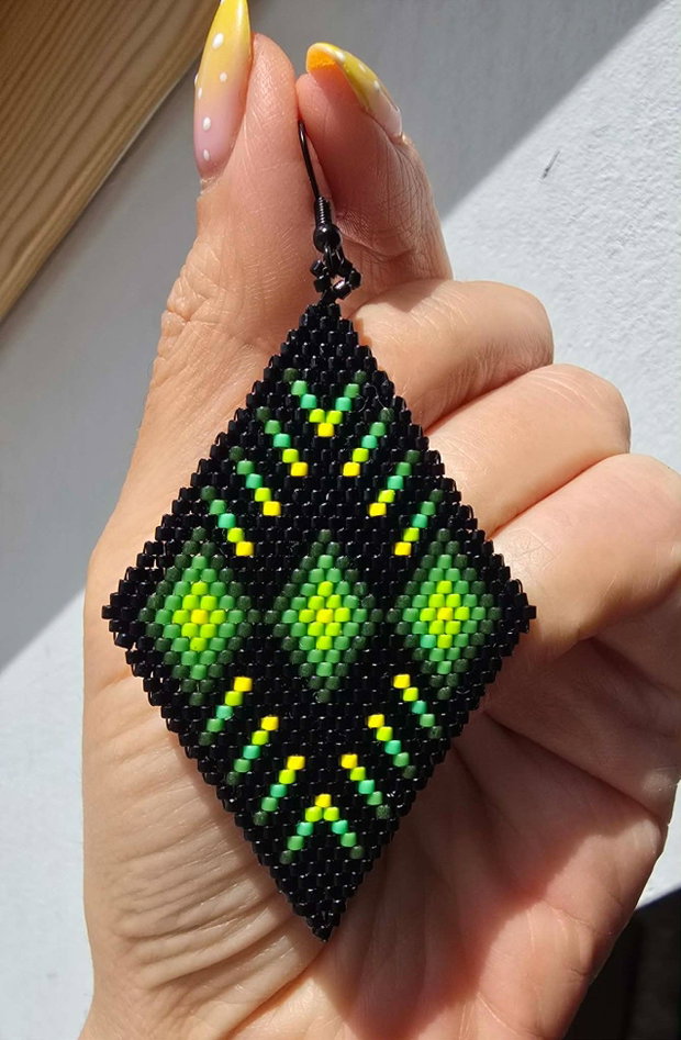 Cercei Neon Garden cercei statement din mărgele Miyuki Delica