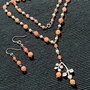 Set argint opal de foc etiopian roz perle naturale de cultura charm argint ramura colier cercei boho chic trendy