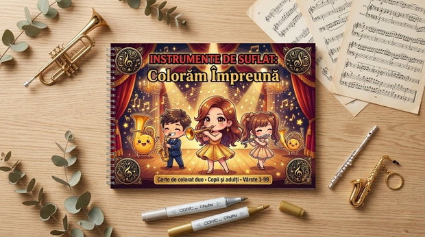 Carte de colorat Instrumente Muzicale - Colorăm Împreună