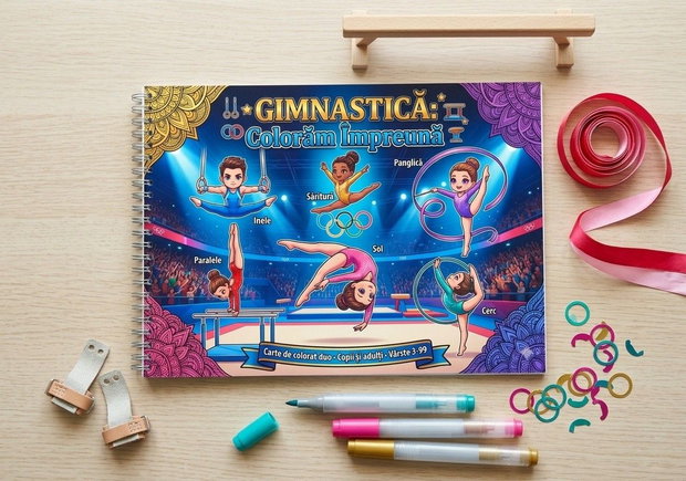 Carte de colorat Gimnastică - Colorăm Împreună