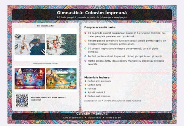 Carte de colorat Gimnastică - Colorăm Împreună