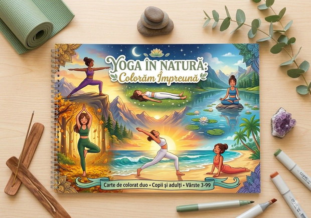 Carte de colorat - Yoga - Colorăm Împreună