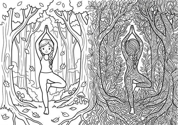 Carte de colorat - Yoga - Colorăm Împreună