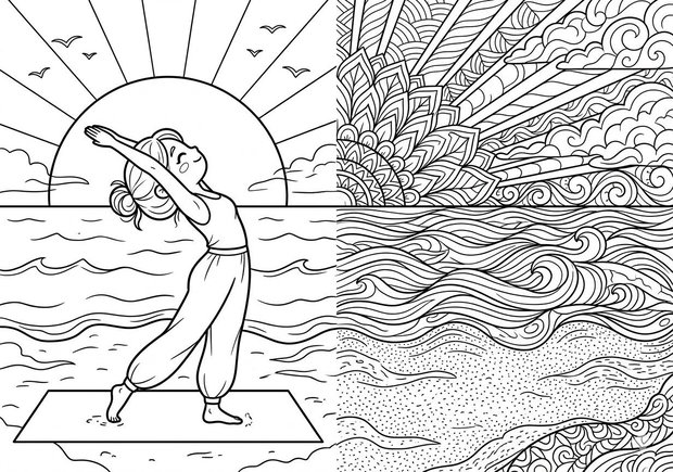 Carte de colorat - Yoga - Colorăm Împreună