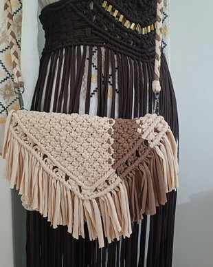 Poseta mica handmade macrame