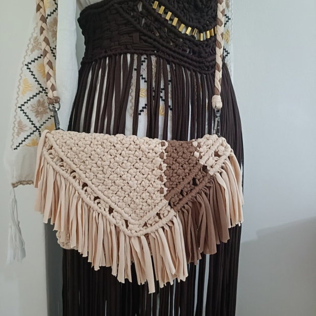 Poseta mica handmade macrame