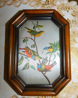 Tablou vintage Italia, pictat pe matase, autentic vintage o mica bijuterie