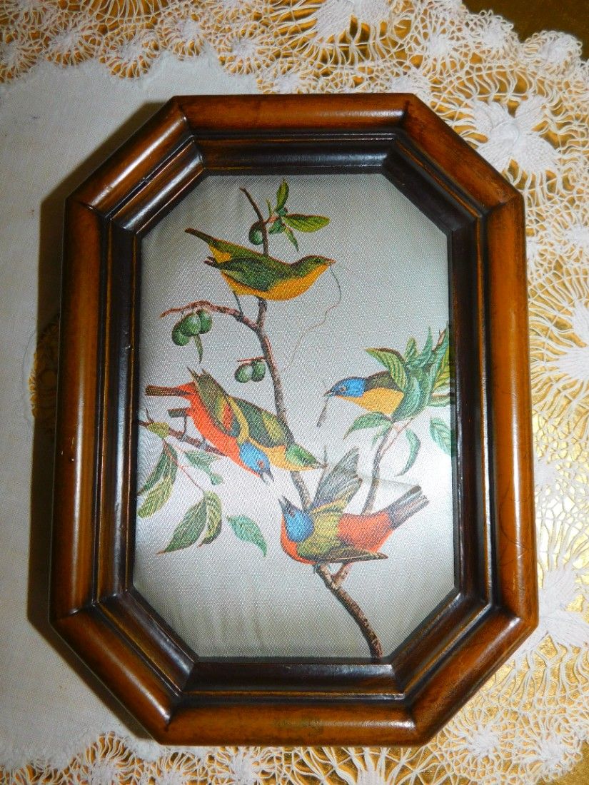 Tablou vintage Italia, pictat pe matase, autentic vintage o mica bijuterie