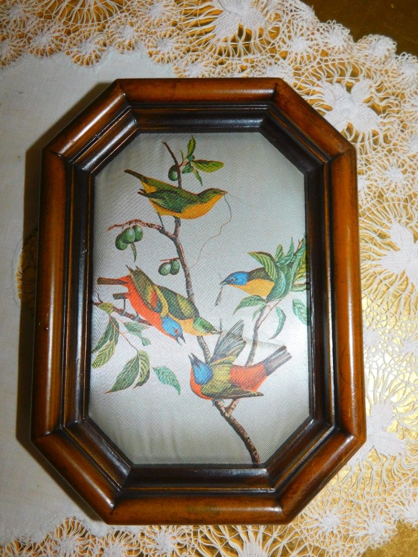 Tablou vintage Italia, pictat pe matase, autentic vintage o mica bijuterie