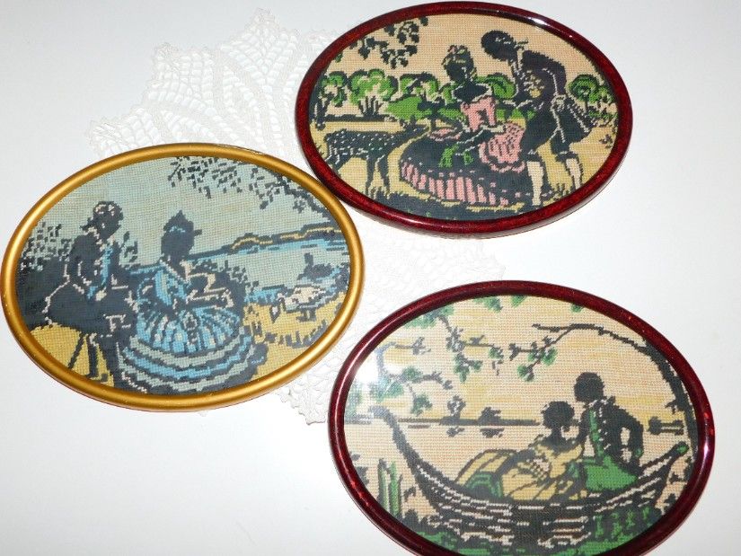 3  goblenuri   vintage,  rame originale, stare perfecta