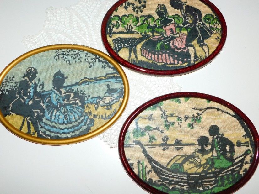 3  goblenuri   vintage,  rame originale, stare perfecta