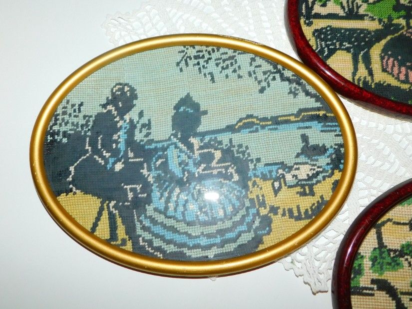 3  goblenuri   vintage,  rame originale, stare perfecta