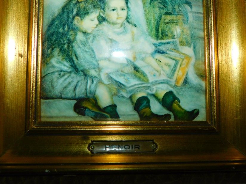 Reproducere Auguste Renoir, Italia, suport metalic, rama originala lemn masiv,